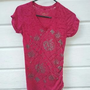 Hot pink v neck